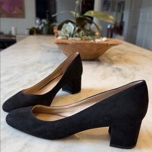 Saks Fifth Avenue Black Suede Heels size 8.